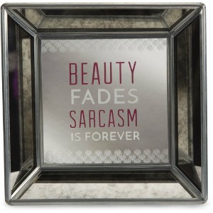 Pavilion Gift Company - Beauty - 5" Mirrored Easel Back Plaque - Wall Sign Panels - 1 of 4