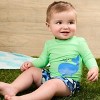 Carter's Just One You® Baby Boys' Long Sleeve Sealife Rash Guard Set - Green/Blue - 4 of 4