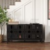 SKRAN 60.5" Mid Century Modern Sideboard Buffet Cabinet with Storage, TV Media Console Table with 4 Doors & Adjustable Shelves for Kitchen - 2 of 4