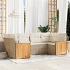 vidaXL 6 Piece Patio Sofa Set with Cushions - Beige and Cream - 2 of 4