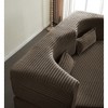 PAGED Modern Floor Sofa with 2 Pillows, Foam-Filled Sleeper Sofa Bed with Teddy Fabric for Living Room, Apartment, No Assembly Required - 3 of 4