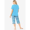 Dreams & Co. Plus Size 2-Piece Capri PJ Set - 3 of 4