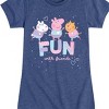 Girls' - Peppa Pig - Fun with Friends Candy Cat and Rebecca Rabbit Fitted Short Sleeve Graphic T-Shirt - 2 of 4