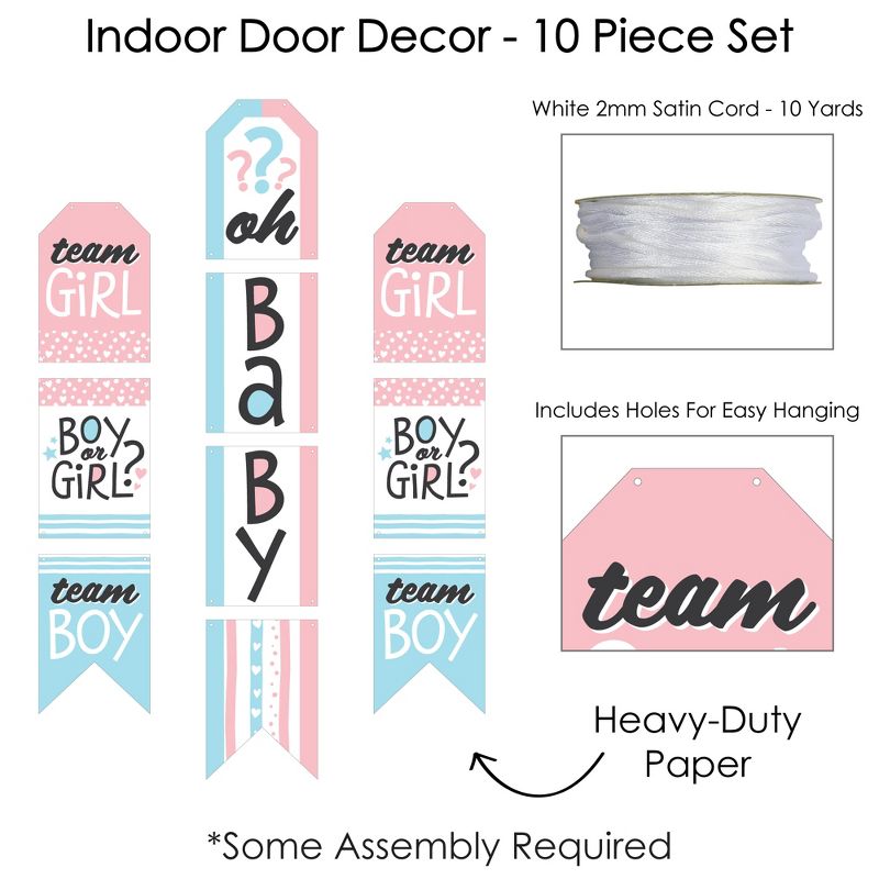 Big Dot of Happiness Baby Gender Reveal - Hanging Vertical Paper Door Banners - Team Boy or Girl Party Wall Decoration Kit - Indoor Door Decor, 5 of 8