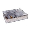 Laura Ashley Under Bed Shoe Box: Gray Polypropylene Storage, Folds Flat with Handles, 29.33"x23.62"x5.91" - 2 of 4