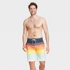 Men's 10" Striped Sunset Board Shorts - Goodfellow & Co™ Orange - image 3 of 3