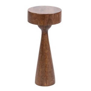 Kate and Laurel Solbrett Wood Drink Table, 10x10x22, Walnut Brown - 1 of 4