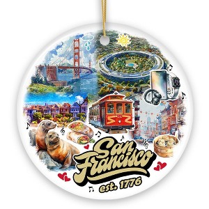 Unique San Francisco Handcrafted Ceramic Ornament, California Souvenir and Christmas Gift| OrnamentallyYou - 1 of 4