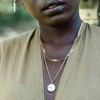 Sanctuaire Semi Precious White Howlite Round Pendant Necklace Gold - 3 of 4