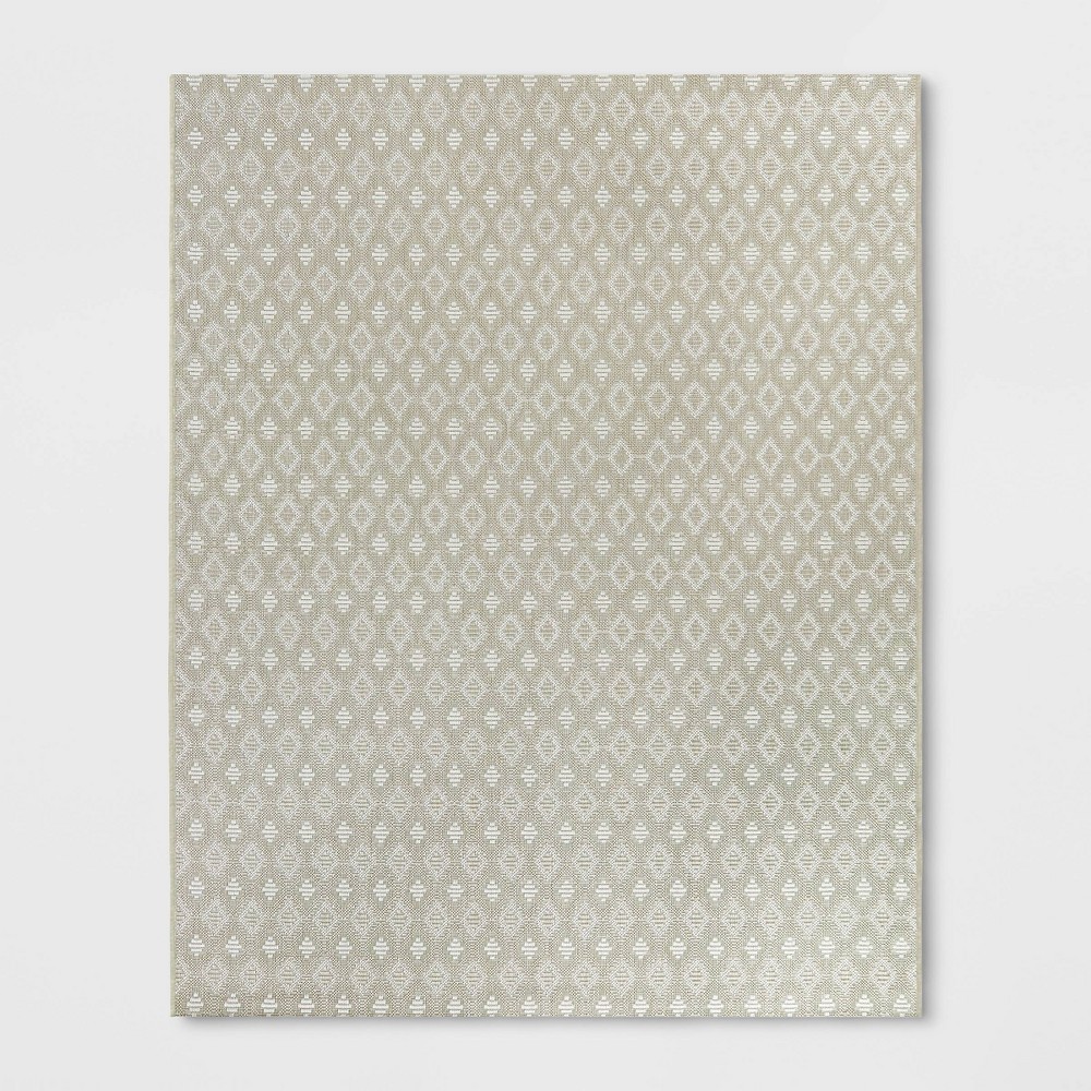  x 10' Geo Diamond Indoor/Outdoor Rug Natural