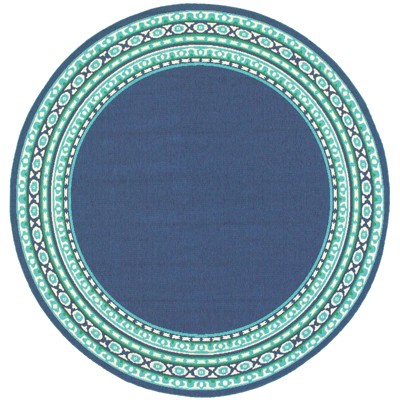 Oriental Weavers Meridian 7'10" Round Machine Woven Rug in Navy