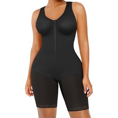 SHAPELLX Fajas Colombiana Shapewear for Women Tummy Control Butt Lifter Bodysuit Post Surgery Body Shaper—Black 38