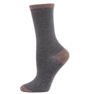Memoi Women's Soft Tipped Flat Knit Cashmere Blend Crew Socks - 1 of 4