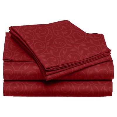 1800 Series Vine Embossed  Wrinkle Resistant Sheet 4pc Set