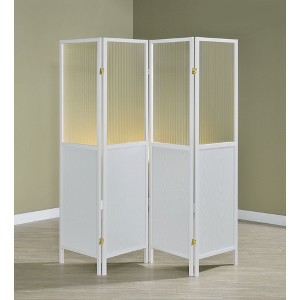 Vynxaria Florentin White 4-Panel Room Divider Folding Shoji Screen - 1 of 4