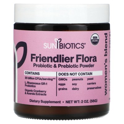 Sunbiotics Friendlier Flora, Women's Blend, Probiotic & Prebiotic Powder, 2 oz (56 g)