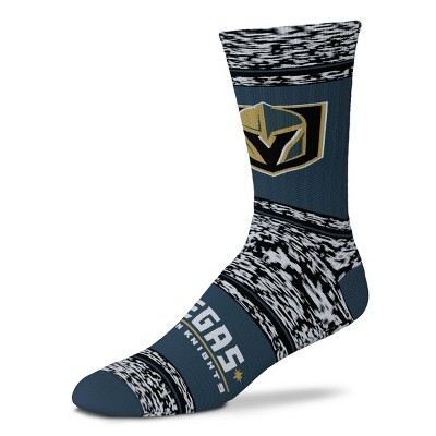 NHL Vegas Golden Knights Tri Stripe Heathered Crew Socks - L