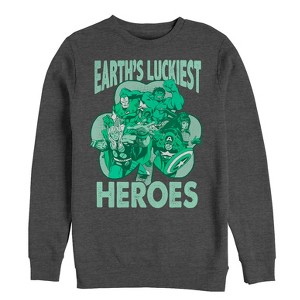 Men's Marvel St. Patrick's Day Earth's Luckiest Heroes Sweatshirt - 1 of 3