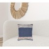HomeRoots 18" X 18" Blue White Red And Yellow 100% Cotton Striped Zippered Pillow - 2 of 4