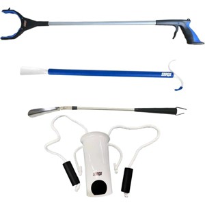 Long Shoe Horn, Grabber Reacher Tool, Sock Aid Device, and Sock Puller Aid Bundle - 1 of 3