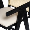 Lyngins Square Bar Stools Set of 2 with Armrests,Rattan Kitchen Chairs with Wood Frame,Polyester Counter Stools for Kitchen Island,Pub - 3 of 4