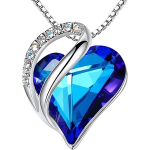 Birthstone Heart Pendant Necklace Infinity Love Design Adjustable 18-20 Inch - 1 of 4