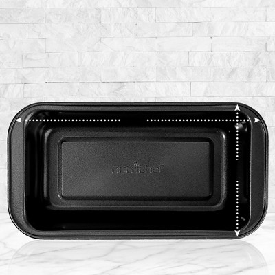 NutriChef Black Carbon Steel Non-Stick Loaf Pan