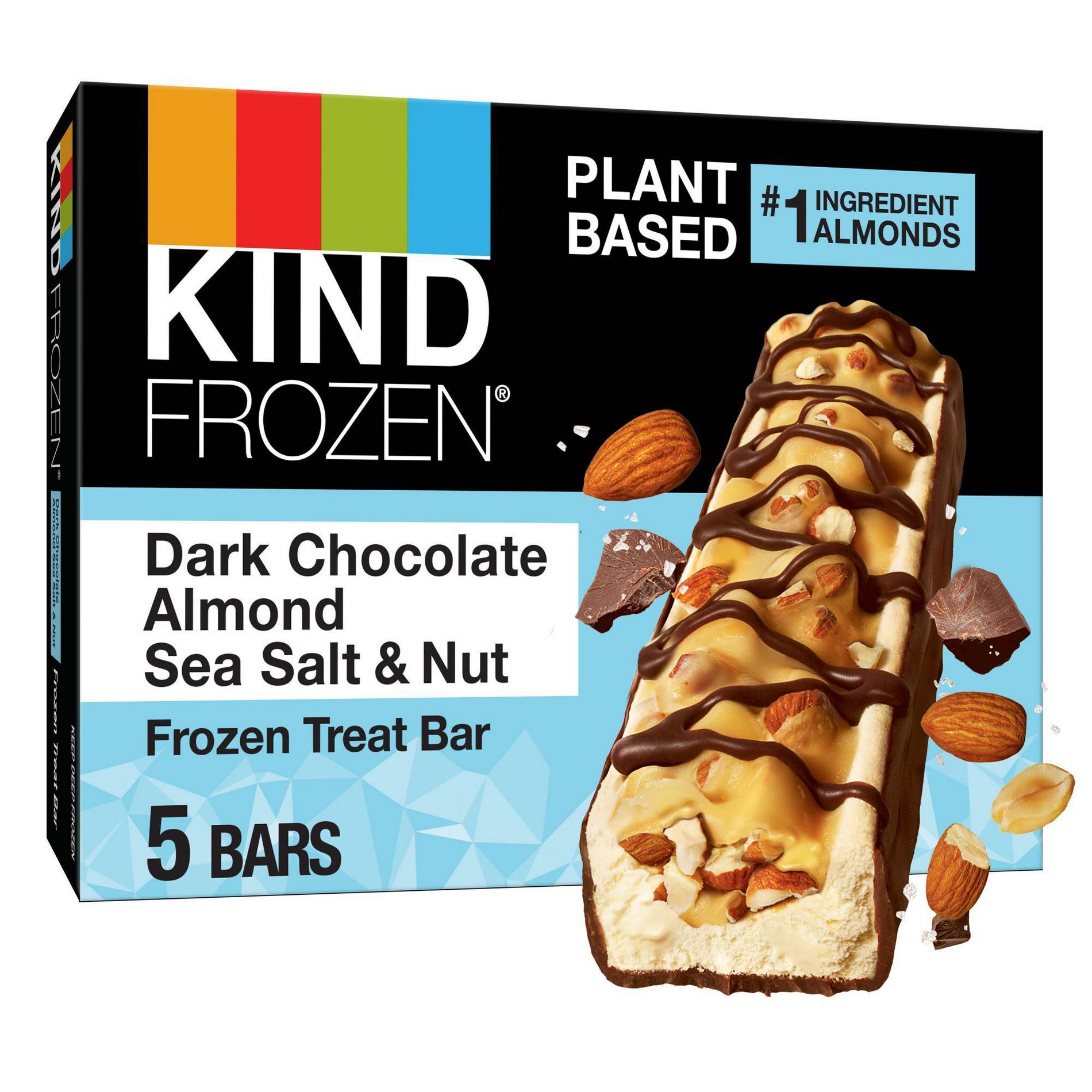 Kind Frozen Dark Chocolate Almond Sea Salt & Nut Plant Based Frozen Treat Bars - 8 fl oz/5ct