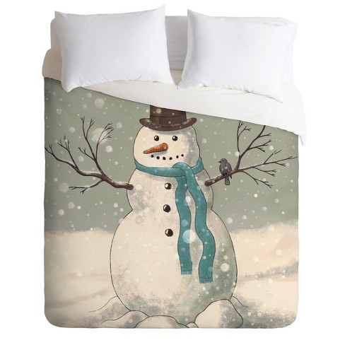 Terry Fan Snowman Duvet Cover Set Blue Deny Designs Target