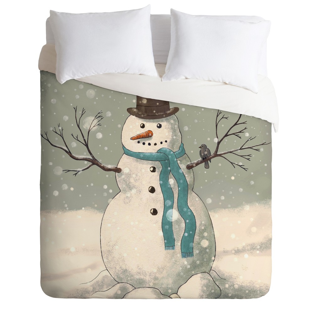 Twintwin Xl Terry Fan Snowman Duvet Cover Set Blue Deny Designs Gray