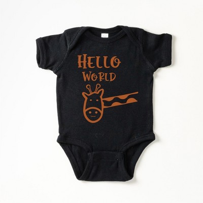 The Juniper Shop Hello World Giraffe Baby Bodysuit