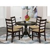 5 Piece Dinette Set - Round Kitchen Table & 4 Chairs - Coastal Dining Room Set - 42 Inch Table - 2 of 4