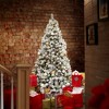 Casafield Realistic Snow-Flocked Pine Artificial Holiday Christmas Tree with Sturdy Metal Stand - 2 of 4