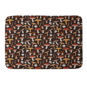 Mushroom Medley Pattern Memory Foam Bath Rug - Deny Designs: Soft Microfiber, Non-Slip, Machine Washable - 1 of 3