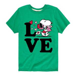 Boys' - Peanuts - Love Snoopy Short Sleeve Graphic T-Shirt - 1 of 4