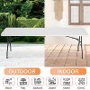 FDW 4/6/8FT Camping Table Plastic Picnic Table Office Table with Carrying Handle - 3 of 4