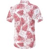 Halloween Men's Floral Print Button-Down Shirt Men's Hawaiian Floral Shirts Tropical Holiday Beach Shirt - 3 of 4