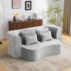 Wooakway 80" Beige Upholstered Convertible Sofa with Armrest Plush Sleeper Sofa with 4 Pillows - 3 of 4