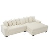 TiramisuBest Oversized Corduroy L Shaped Sofa  Modular sofa Left Chaise Eight Pillows Two Piece Corner Couch - 4 of 4