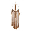 Fabric Macrame Intricately Weaved Wall Decor with Beaded Fringe Tassels Brown - Olivia & May: Bohemian Vertical Carved Art, Spot Clean - 3 of 4