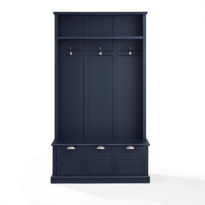 Ellison Hall Tree Navy - Crosley: Bench with Storage, Coat Hooks, Seating Area
