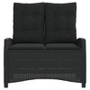 vidaXL Reclining Patio Bench with Cushions Outdoor Furniture Black Poly Rattan - 3 of 4