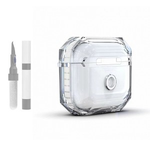 HTUTWOO Compatible with AirPods Pro 2, Transparent Two Colors Diamond Protective Cover, Scratch Impact Resistant with Keychain, Cleaning Kit - 1 of 4
