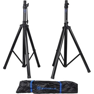 Pair Tripod DJ PA Speaker Stands with Carry Bag, 100 lbs Capacity, Adjustable Height to 71", Steel Construction, for Events & Performances - 1 of 4