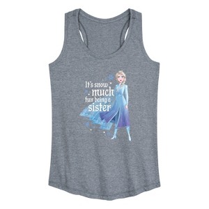 Women's - Frozen 2 - It's So Much Fun Being A Sister Elsa Graphic Racerback Tank - 1 of 4