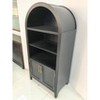 MDF Arched PVC Rattan Double Door Bookcase - Cool White Embossed & Wood Rattan Finish - 3 of 3