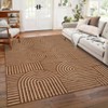 Washable Modern Large Living Room Rugs, Rainbow Print Soft Non Slip Bedroom Carpet, Low Pile Geometric Dining Room Rugs - 2 of 4