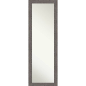 18" x 52" Non-Beveled Rustic Plank Gray Narrow Full Length on The Door Mirror - Amanti Art - 1 of 4