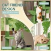 SEVOBAL Pet Tower Plush Cat Tree with Leaves, Multi-level Cat Tower with Cat Condo Cozy Hammock Large Cat Pet Activity Center, Green, 21.6"*16"*31.5" - 3 of 4