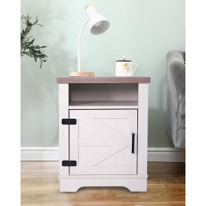 TIRAMISUBEST Farmhouse Nightstand,Modern End Side Table with Storage for Bedroom - 1 of 4